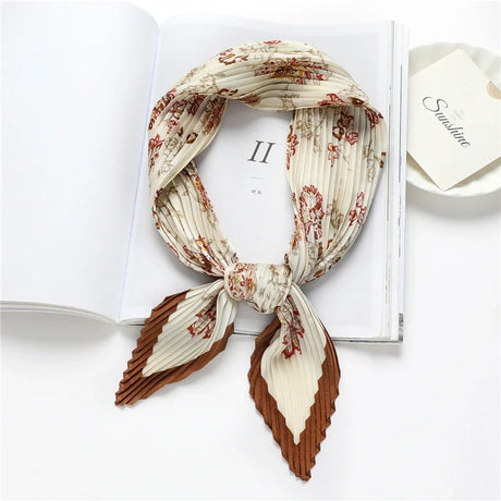 2023 Brand Crinkle Scarf Women Silk Satin Square Neck Tie Hand  Wirst Female Headscarves Bandana Shawl  Leopard Hair Foulard