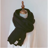 Women Solid Cashmere Scarves Lady Winter Thicken Warm Soft Pashmina Shawls Wraps Pink Black Female Knitted Wool Long Scarf