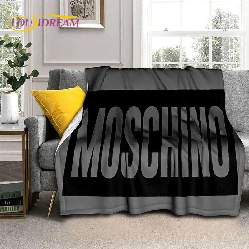 HD Cartoon Moschino Toy Bear 3D Blanket,Soft Throw Blanket for Home Bedroom Bed Sofa Picnic Travel Office Rest Cover Blanket Kid