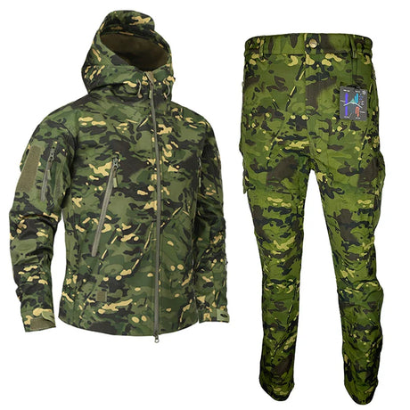 Mege Brand Camouflage Tactical Military Uniform Outdoor Winter Working Clothing Fleece Warm Jacket and Pants Windproof