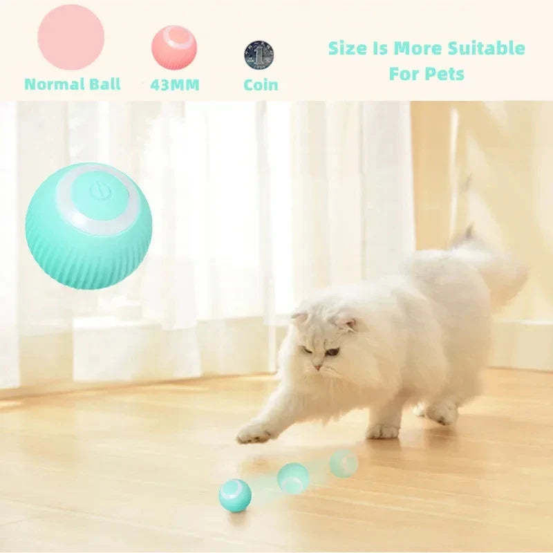 Electric Cat Ball Toys Automatic Rolling Smart Cat Toys Interactive for Cats Training Self-moving Kitten Toys for Indoor Playing