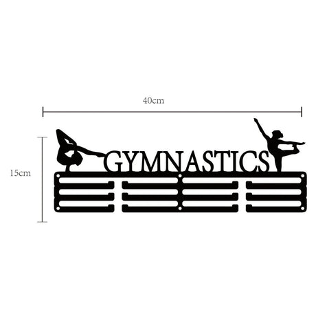 Gymnastics Medal Display Hanger 5 Artistic Figure Gymnastics Sports Medal Holder Iron Medals Display Rack Wall Mounted Multiple