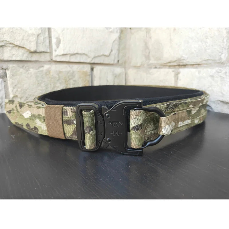 Army Tactical Belt Military Airsoft Training Molle Battle Belt Outdoor Hunting Shooting Combat Quick Release Fighter Belt Gear