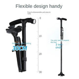 Foldable Telescopic Crutch With LED for Elderly Height Adjustable Aluminum Alloy Anti Slip Walking Stick Mobility Aids