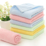 10 Pcs/Set Bamboo Fiber Face Towel 25x50cm Soft Children Hand Towel for Home Kitchen Bathroom Quick-Dry Handkerchief Bath Towels