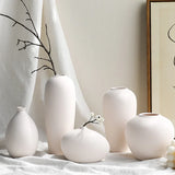 Nordic White Tabletop Vases Ceramic Flower Vase Living Room Decoration Home Pottery and Porcelain  Pot Living Room Decoration