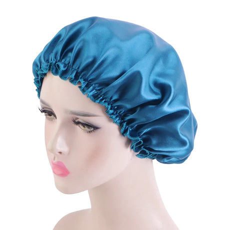 New Women Satin Night Sleep Cap Hair Bonnet Hat Silky Head Cover Elastic Band Nightcap Bath Spa bonnet de nuit dropshipping