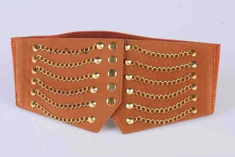 Deepeel 10cm Wide Women Fashion Slim Corset Cummerbunds Elastic Belts  Rivet Waistband Female Coat Fur Hige Waist Belt Accessory