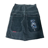 Y2K Hip Hop JNCO baggy jeans Denim Shorts vintage pattern Men Women Summer New Harajuku Gothic Men Basketball Shorts Streetwear