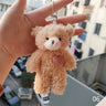 12cm Cute Bear Plush Keyring Pendant Soft Stuffed Plush Keychain Toy Backpack Pendant Birthday Gifts for Children