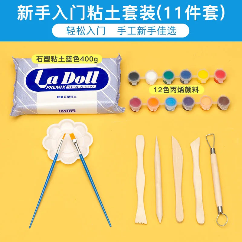 Air Dry Clay and Sculpturing Tools Modeling Clay Set Plasticine Polymer Clay for Modeling Craft Clay Doll Figure Educational Toy