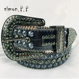 2024 Luxury Strap Men Women Rhinestones Belt Western Bling Bling Crystal Diamond Studded Belts