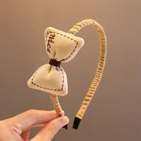 New Children Lovely Coffee Color Cartoon Heart Flower Bow Ornament Headbands Baby Girl Cute Hair Hoop Kids Hair Accessories