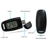 3D Digital Pedometer Mini Simple Walking Step Counter USB Rechargeable Digital Pedometer for Sports Fitness Camping Hiking