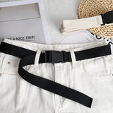 Hundreds of canvas leisure belt men and women plastic buckle belt work trousers youth military training decorative trouser belt