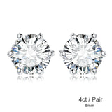 JewelryPalace Moissanite D Color Total 0.6ct 1ct 2ct 3ct 4ct 6ct S925 Sterling Silver Stud Earrings for Woman