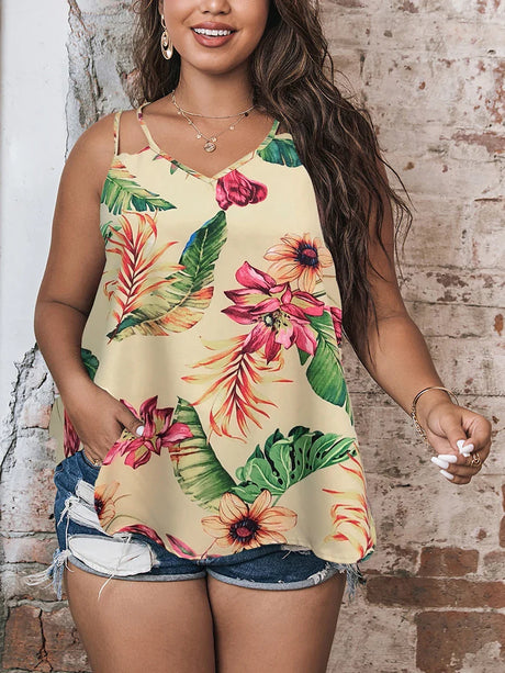 Finjani Plus Size Women Cami Top 2023 All Over Print Tank Tops Stylish Multi-Color Optional Top