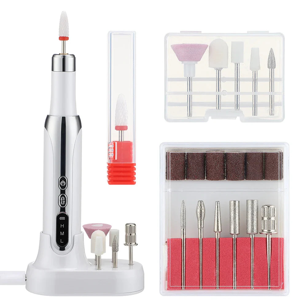 Professional Electric Nail Drill Polishing Machine Dead Skin Removal Art Sanding File Pen Nails Polisher Grinder Manicure Tools