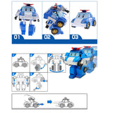 Set of 6 Pcs Poli Car Kids Robot Toy Transform Vehicle Cartoon Anime Action Figure Toys For Children Gift Juguetes