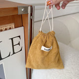 Small Corduroy Coin Purse Key Earphone Drawstring Storage Bag Women Girls Jewelry Lipstick Cosmetic Tote Rope Pouch String Bags