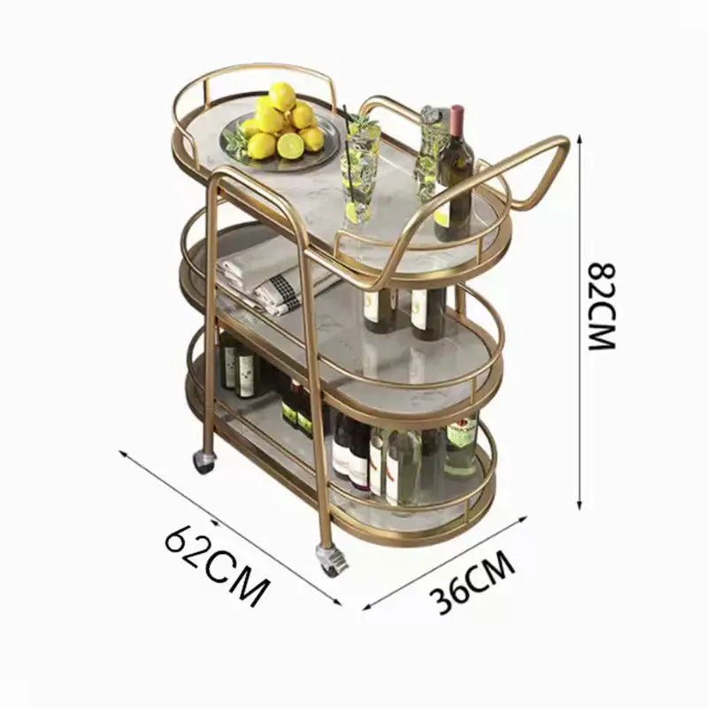 Mobile Small Coffee Table Carts Dining Cart European Tea Truck High-end Beauty Cart Wine Simple Hotel Kitchen Islands Trolleys