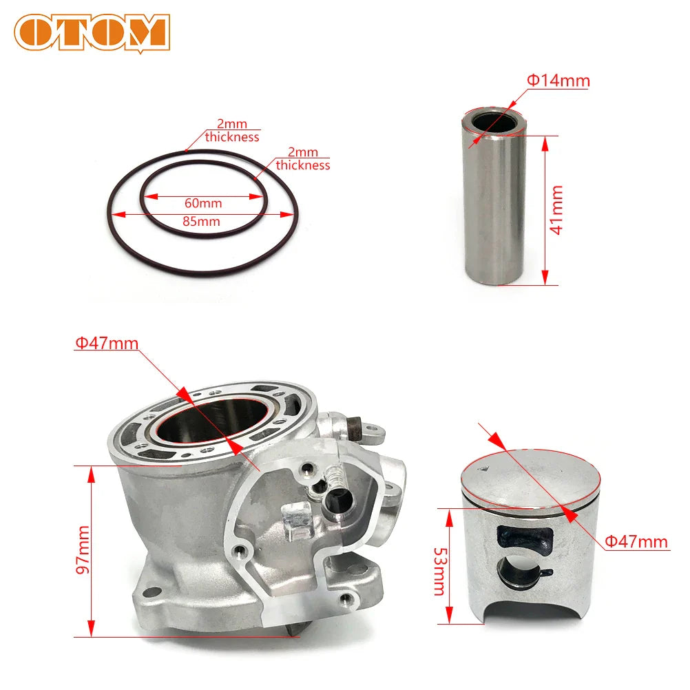 OTOM For KTM85 Engine Set of Cylinder Block Gasket Piston Ring 47mm Motorcycle Cylinder Component Assembly Fit KTM HUSQVARNA TC