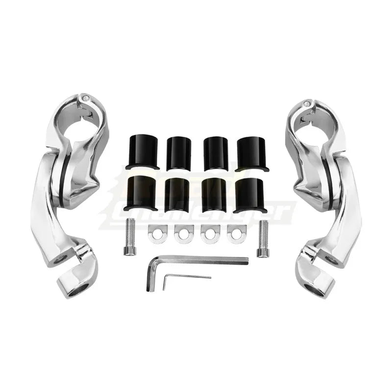 32mm 1-1/4" Motorcycle Engine Guard Footrest Highway Bar Foot Pegs Pedal Foot Rest Universal Short Footpegs Clamps