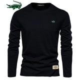 2023 Cotton Long Sleeve T Shirt For Men Solid Spring Casual Mens T-shirts High Quality Male Tops Classic Clothes Men's T-shirts