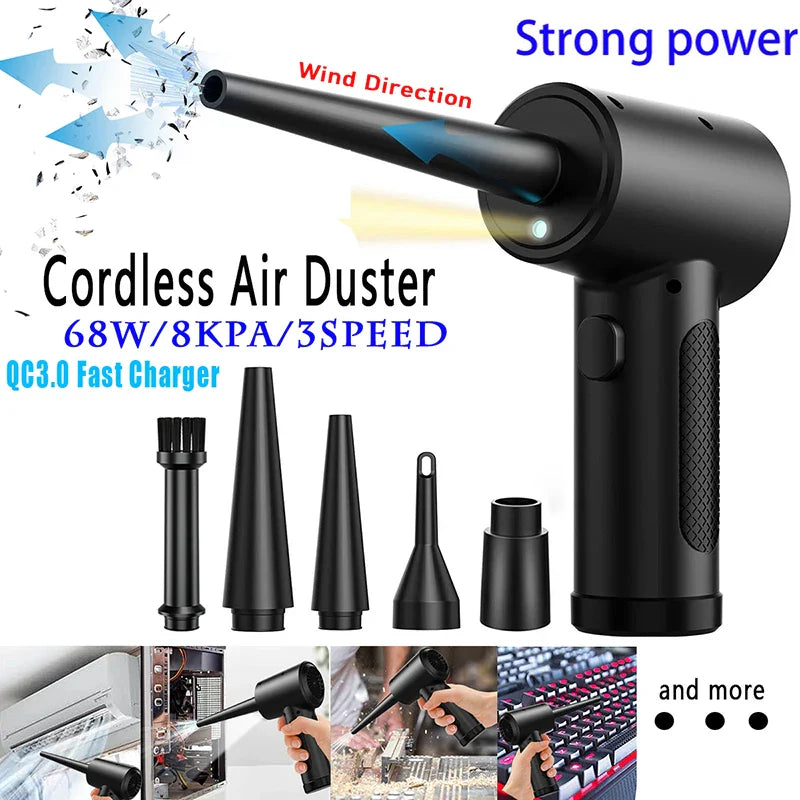 Wireless Air Blower Computer Cleaner Dust Device Electric Air Blowing Gun Air Duster For PC Monitor Laptop Keyboard Cleaning