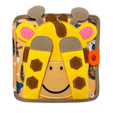 Montessori Toy Giraffe Busy Board 3D Felt Book For Fine Motor Skills Early Education Habits Knowledge Developing