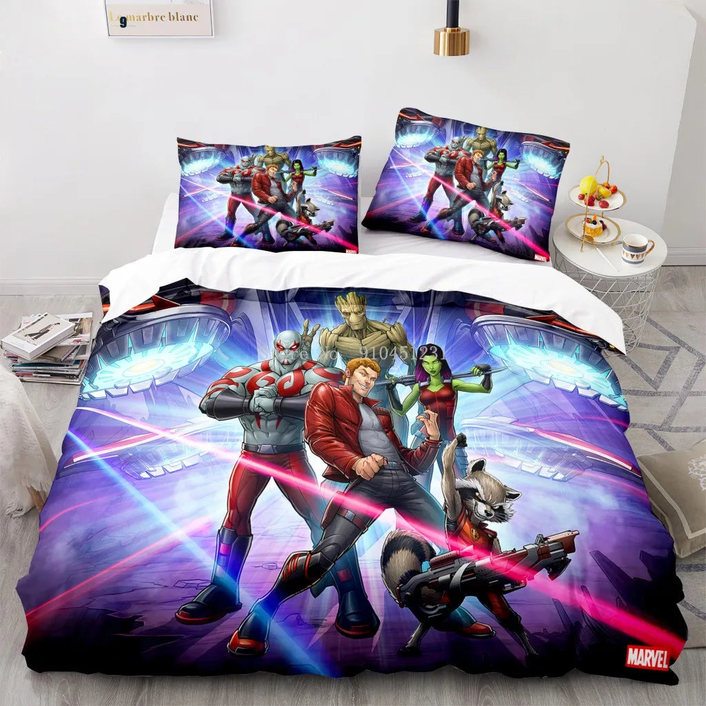 Guardians of The Galaxy Rocket Racoon 3d Bedding Set Treeman Groot Quilt Duvet Cover Set Twin Full Queen King Bedclothes