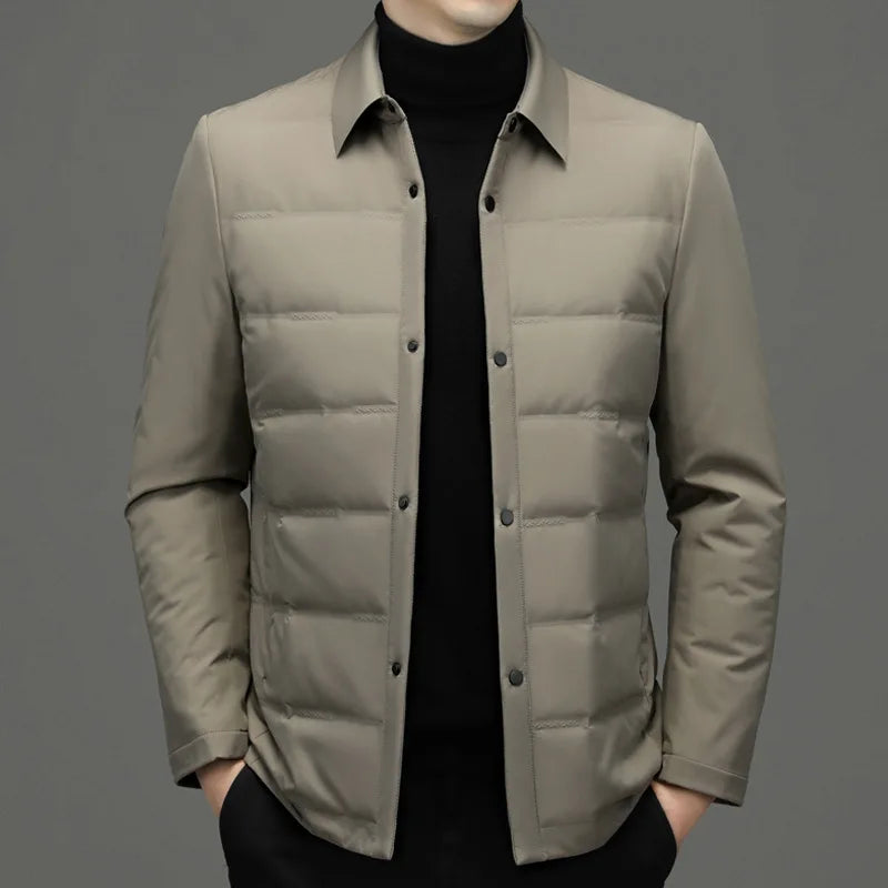 2024 Men's Lightweight down Jacket Autumn and Winter New Polo Collar White Duck down Leisure Windproof Warm down Jacket