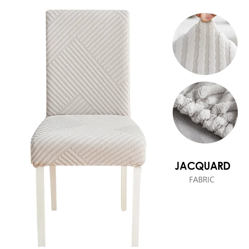 Jacquard Fabric Chair Cover Universal Size Chair Covers for Dining Room Wedding Office Banquet Seat Slipcovers Home Decor 1PC