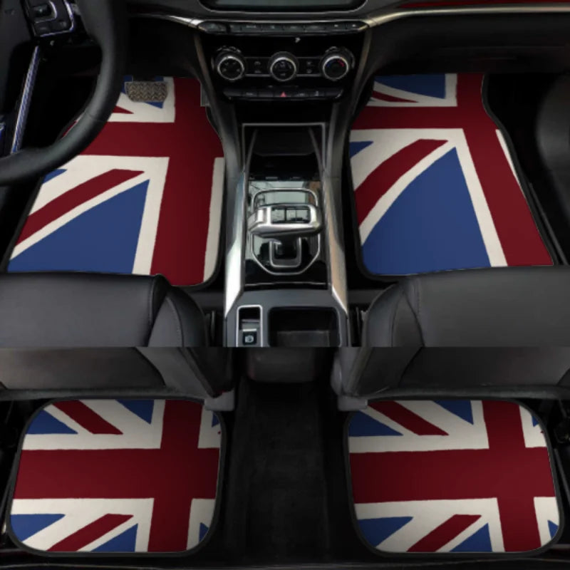 Custom Made Car Floor Mats Front & Rear Set Union Jack For Mini Cooper 2007-2023 R55 R56 R57 R60 R61 F54 F55 F56 F57 F60 Clubman