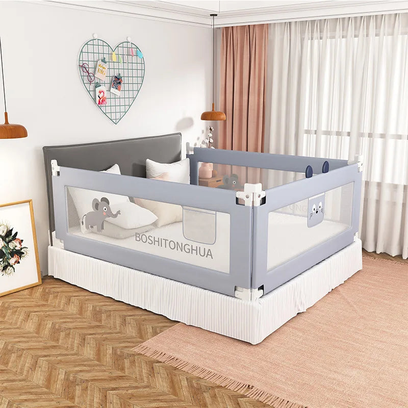 Baby Anti-fall Bed Fence Universal Bedside Safety Barrier for Babies Aged 0-3 Years Old Vertically Liftable Fence