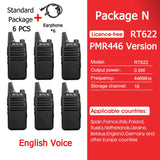 Retevis RT622 Mini Walkie Talkie 4 Pcs Walkie-talkies PMR446 FRS VOX Portable Two Way Radio Station for Restaurant Hotel