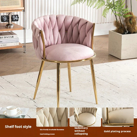 Living room velvet Armchair Fashion Design coffee chair Bedroom makeup chair back lift swivel Nail dressing chair home furniture