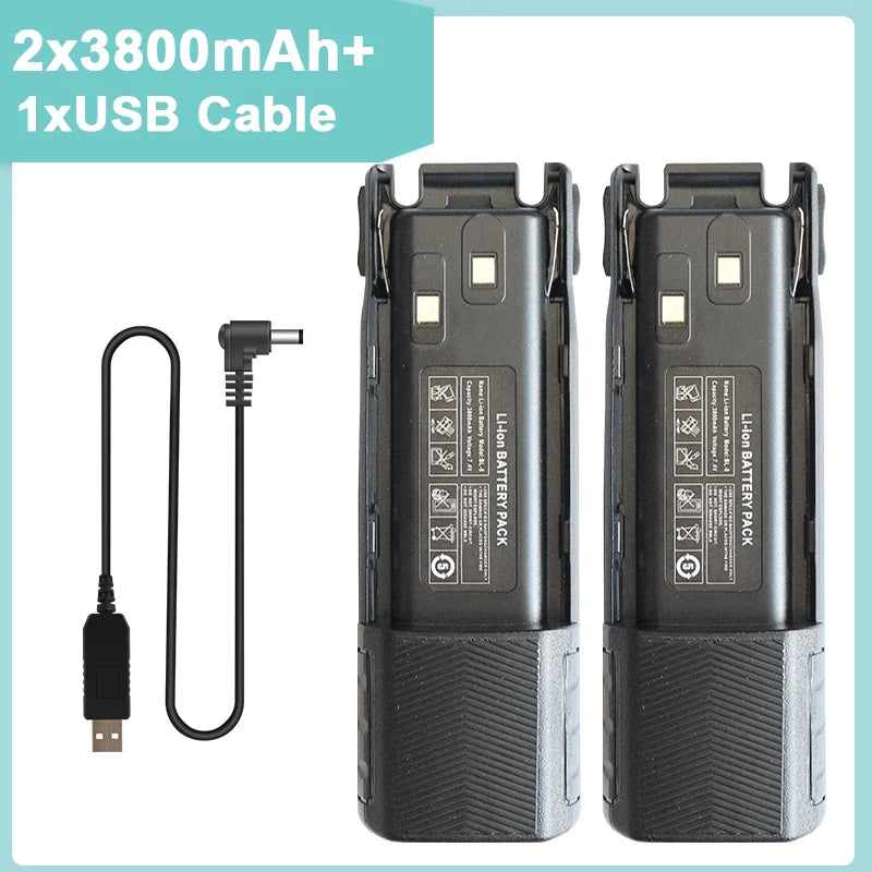 Baofeng UV-82 Battery 2800/3800/4200 mAh Enlarge for Walkie Talkies UV82 Plus UV-8D UV-82WX Original Ham Radios BL-8 Accessories