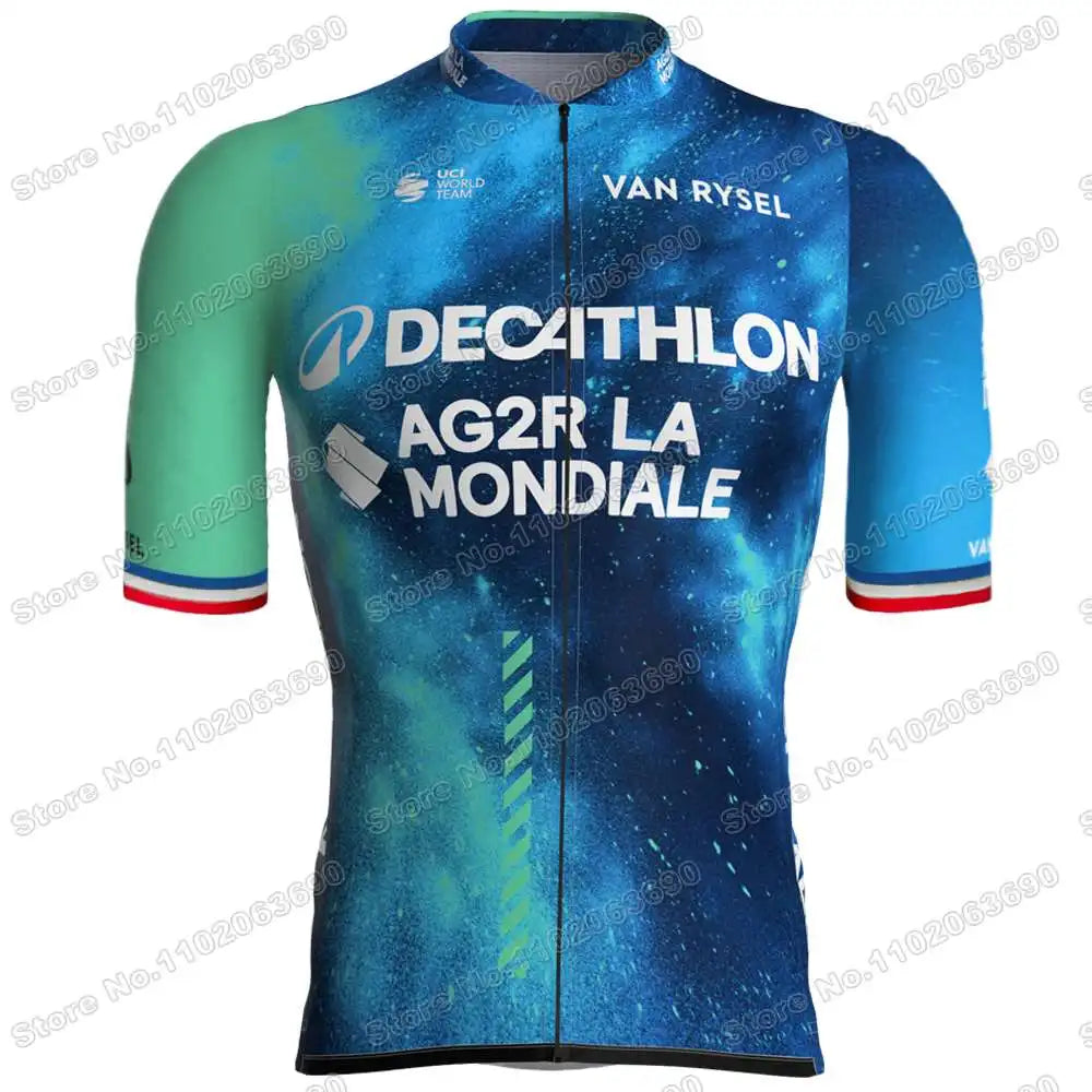 2024 AG2R Cycling Jersey Set Summer France Pro Team Cycling Clothing Men Road Bike Shirt Suit Bicycle Bib Shorts MTB Maillot