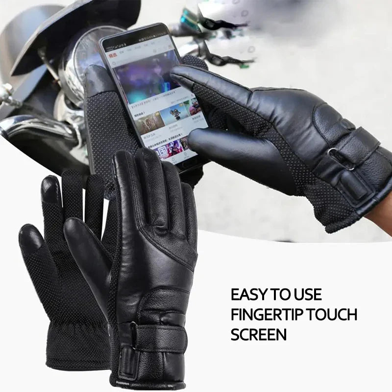 1 Pair Motorcycle Winter Heat Gloves Waterproof Windproof Touch Screen Bicycle Cycling Skiing Warm USB Power Heated Riding Glove