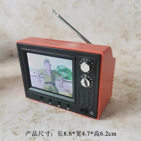 Retro Mini TV Television Watch Dollhouse Scene Model Miniature TV Model Toys Kitchen Furniture Playable video