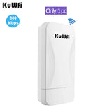 KuWfi 300Mbps Outdoor Wireless Bridge 2.4G Wi-fi Signal PTP PTMP Long Range Extend AP Repeater with WAN LAN Port Support 24V POE