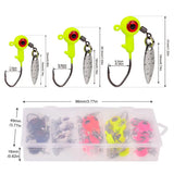 25Pcs/Box Fishing Lures Kit with Single Hook Simulation 3D Fisheye Ice Fishing Jig Heads Set for Crappie Panfish Fishing Tackle