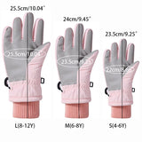 Cartoon Kids Gloves Thickened Warm Winter Ski Five-Finger Gloves for Children Windproof Boys Girls Snow Accessories 4-12 Years