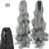 Synthetic Claw Clip On Ponytail Hair Extensions Long Straight 24" Heat Resistant Pony Tail HairPiece BlackBrown Blonde Hairstyle