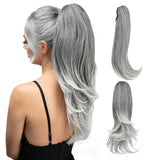 Synthetic Claw Clip In Ponytail Hair Extensions Hairpiece Long Silky Straight Fake Blonde Pigtail With Elastic Band Horse Tail