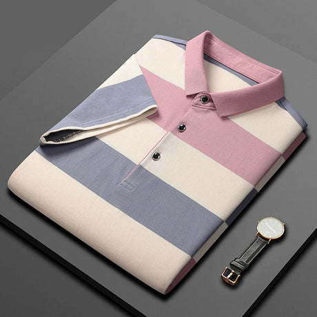 Upscale New Summer Brand Striped Men's Designer Polo Shirt with Short Sleeves Casual Top Fashion Men's Clothing 2023 ...