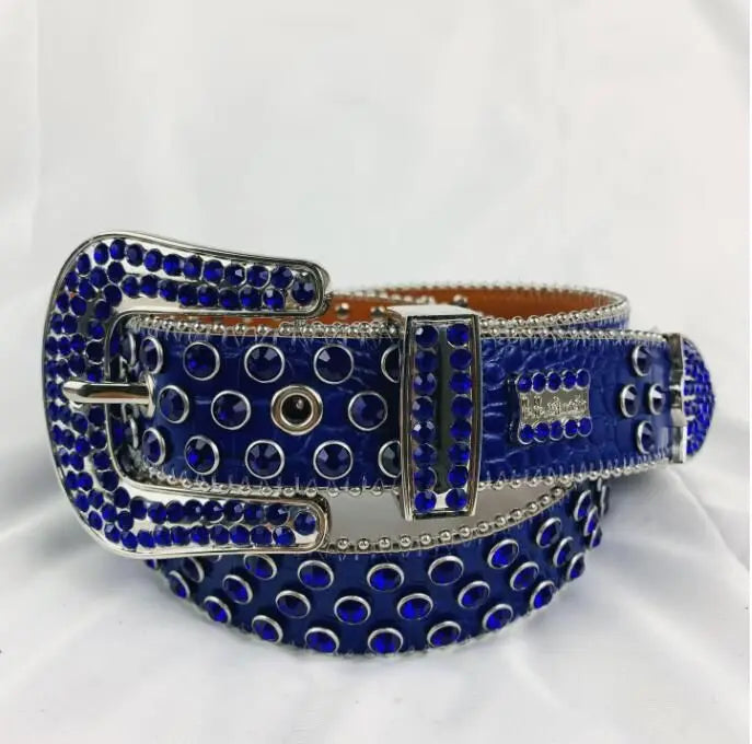 2024 Luxury Strap Men Women Rhinestones Belt Western Bling Bling Crystal Diamond Studded Belts