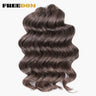 FREEDOM Synthetic Deep Curly Twist Crochet Hair 16 Inch Deep Wave Braid Hair Soft Ombre Blonde Brown Braiding Hair Extensions