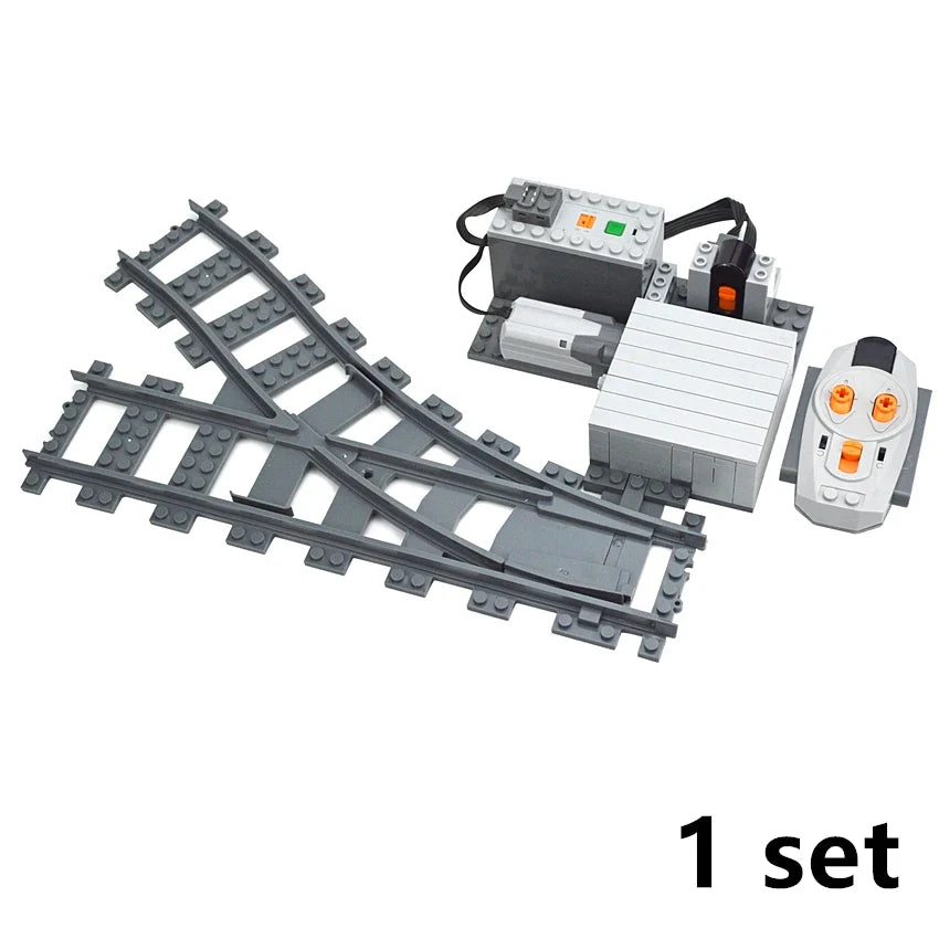 City Train Tracks Forked Flexible Railway Bridge Rail Viaduct Buliding Block Toy Straight Cruved Soft Track Bricks Leduo Gift